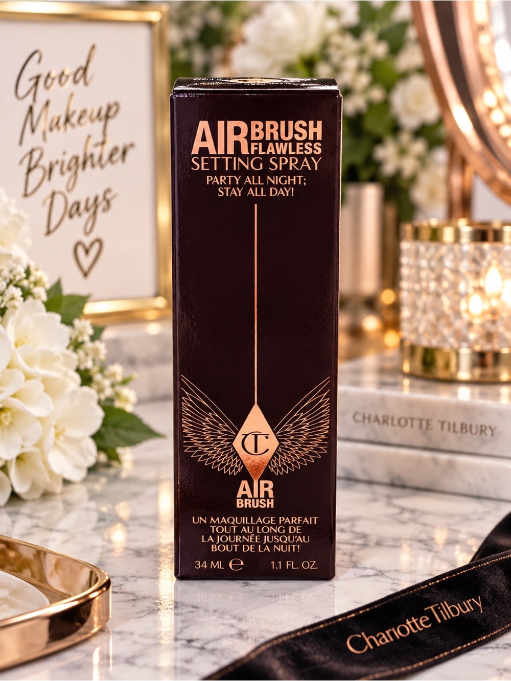 Charlotte Tilbury Airbrush Flawless Setting Spray 1.1 oz 34mL Travel Size